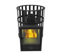 Печь - Камин чугунная для бани "Воевода"20флаг