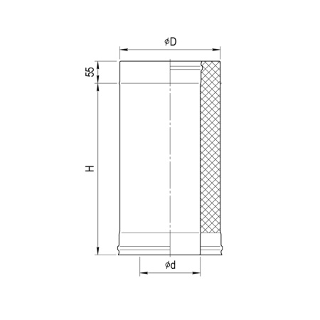Сэндвич 0,5м (304/0,8мм+нерж.)Ф115х200 Austenite