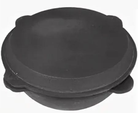 Узбекский чугунный казан 10л плоское дно , с крышк