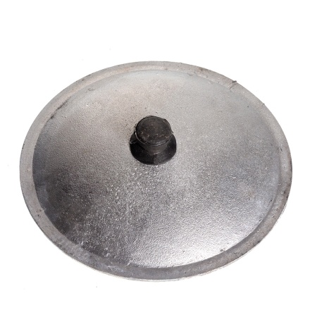 Узбекский чугунный казан 8 л, плоское дно, с крышк