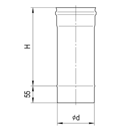 Дымоход 1,0 м (430/0,5мм) Ф150