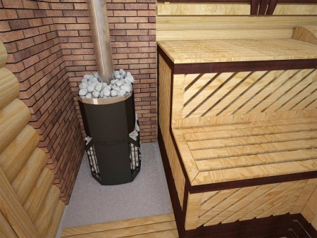 Печь - каменка  РУСЬ - СЕТКА - 18Л  Панорама