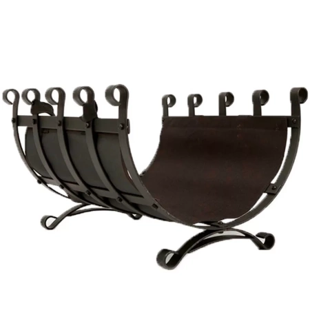 Дровница "КИНГ" с ручкой большая ПАТИНА h-20см