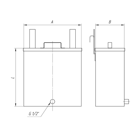 Бак "Комфорт" (AISI 201/1,0) навесной для печи 60л