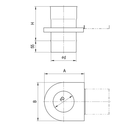 Шибер-задвижка (430/0,8 мм) Ф115