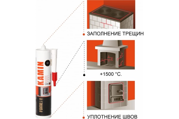 Герметик жаростойкий FOME FLEX ,1500С (300 мл)